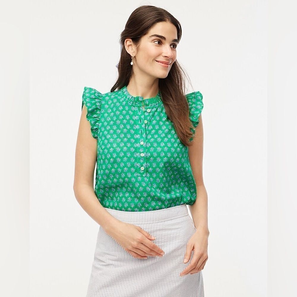 J.Crew Flutter-sleeve top